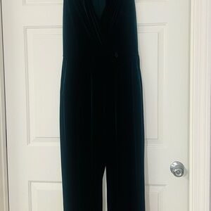 Vince Deep Green Velvet Jumpsuit